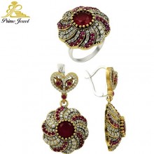 Gümüş Otantik Taşlı Set